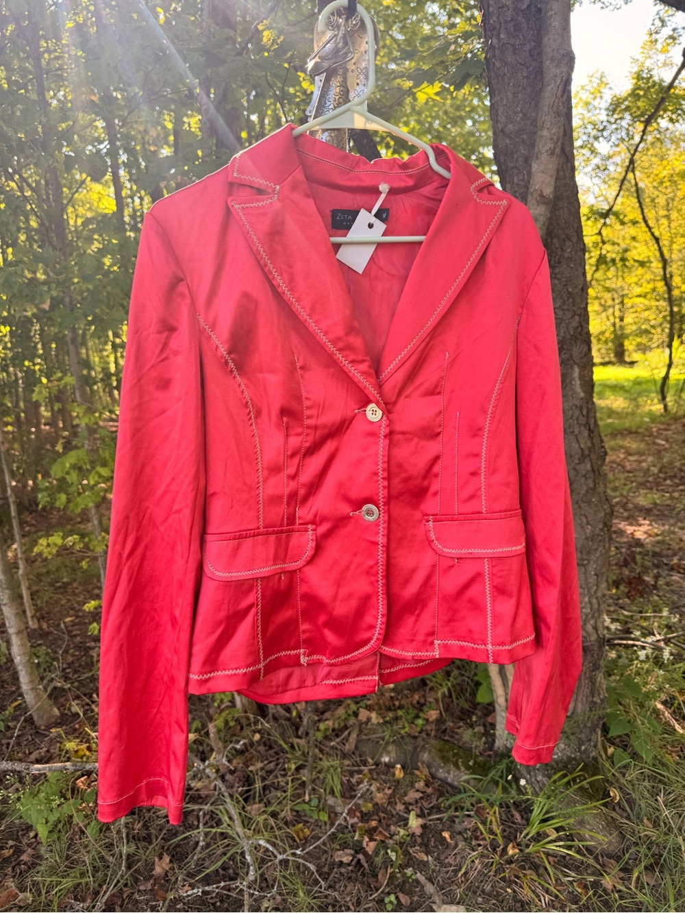 🔥Zeta Moda Pink Blazer Jacket | Y2K 90s/2000s Retro Tailored Jacket, Size XL